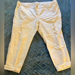 Stylish Distressed White Jeans